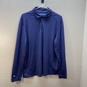 IBKUL Polo Shirt Mens SZ M Blue Long Sleeve UPF 50‎ Quick Dry Performance Golf